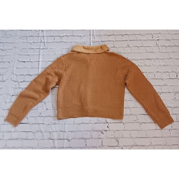 Planet Gold Juniors' Cable-Knit Faux-Fur Collar Cardigan/NWT, Juniors XL - Picture 4 of 4